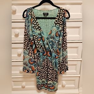 Bebe Cutout Beaded Sleeve Dress XS